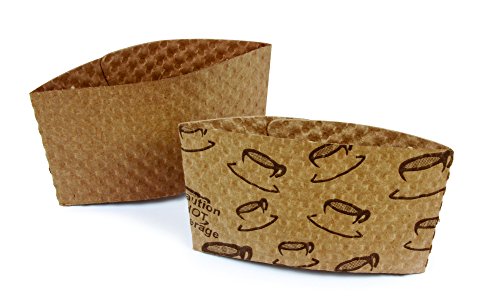 Bagcraft Papercon 300904 Java Jacket Cup Sleeve, Unprinted with Heat Activated Glue, Natural (Pack of 1300)