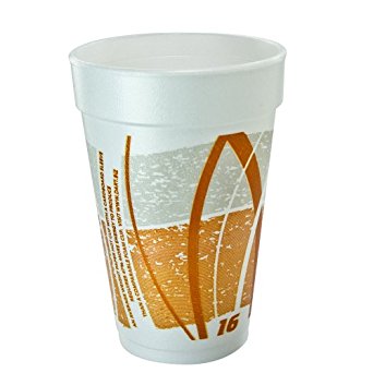 Dart 16J16E 16 oz Impulse Foam Cup, 16 Series Lids (Case of 1000)