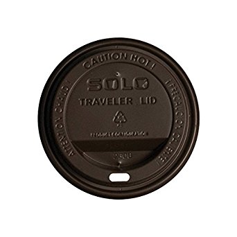 Solo TLN316-00013 Brown Traveler Plastic Lid - For Solo Paper Hot Cups (Case of 1000)