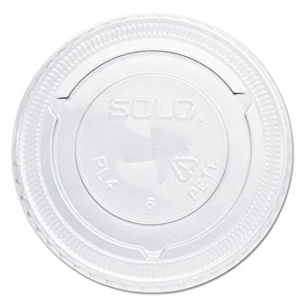 SOLO Cup Company Straw-Slot Cold Cup Lids, For 7oz Plastic Cups, Clear, Plastic - Includes 20 bags of 125 lids each.