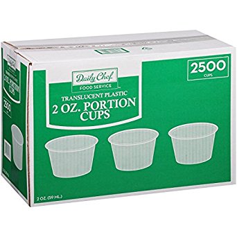 Daily Chef Translucent Plastic Portion Cups 2 oz /2500 ct