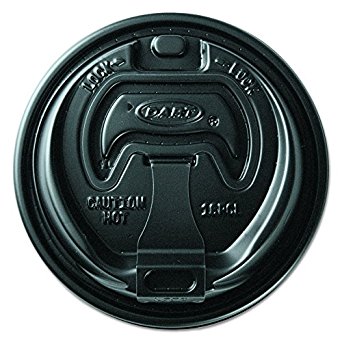 SOLO Cup OPT316B Optima Fully Reclosable Hot Cup Lids for 10 oz. - 24 oz. Cups, Black (Pack of 1000)