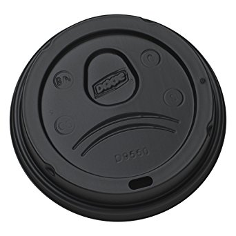 Dixie D9550B Sip-Through Dome Hot Drink Lids, Fits 21, 24oz Cups, Black, 100 Lids per Pack (Case of 10)