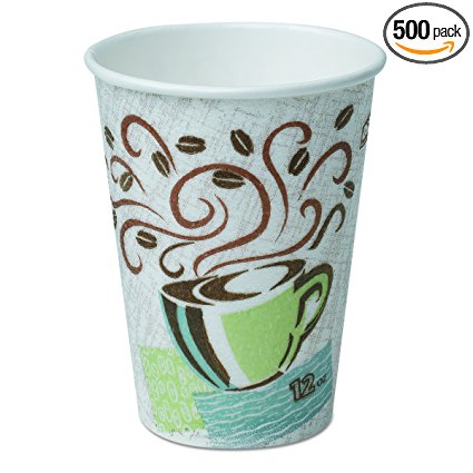 Dixie 5342DX Hot Cups, Paper, 12oz, Coffee Dreams Design (Case of 500)