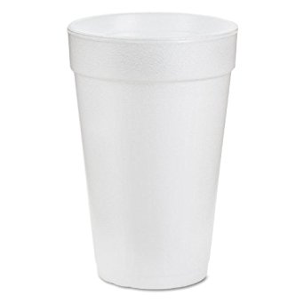 Dart 16J16 16 oz Foam Cup, 16 Series Lids (Case of 1000)