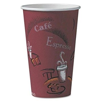 SOLO 316SI-0041 16oz Bistro Hot Paper Cups 20 Packs of 50 (Case of 1,000)