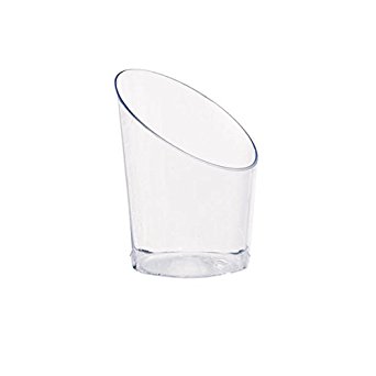 PacknWood Clear Plastic Mini Cup, Angle Cut, 1.77