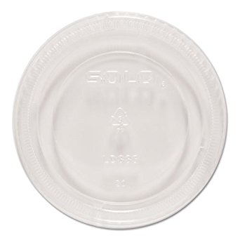 SOLO Cup Company Snaptight Portion Cup Lids, 5.5 Cups, Clear - Includes 10 sleeves of 100 lids each.