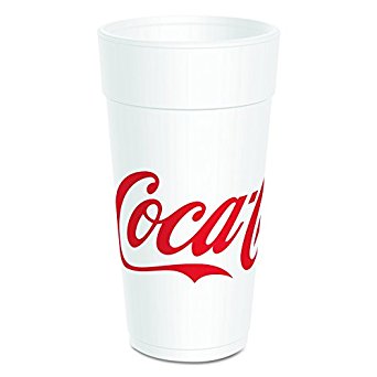 Dart 24J16C 24 oz Coca-Cola Foam Cup, 16 Series Lids (Case of 500)