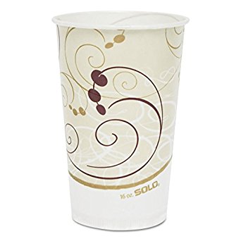 SOLO RW16-J8000 Symphony Design Wax Coated Paper Cold Cup, 16 oz Size (20 Packs of 50)