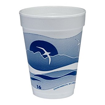 Dart 14J16H 16-Ounce Flush Fill Capacity 4.8 Inch Height Slate Blue Horizon Stock Printed Foam Cup 25-Pack (Case of 40)