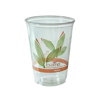 Dart RTP10DBARE 10 oz Bare Printed Clear RPET Plastic Cup (Case of 1000)