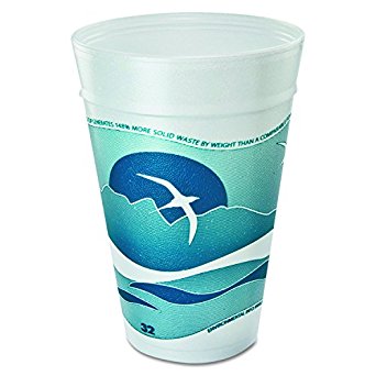 Dart 32TJ32H 32 oz Horizon Foam Cup, 32 Series Lids (Case of 500)