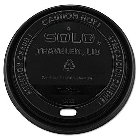 SCCTLB316 - Traveler Drink-thru Lids, 10-24oz Cups, Black