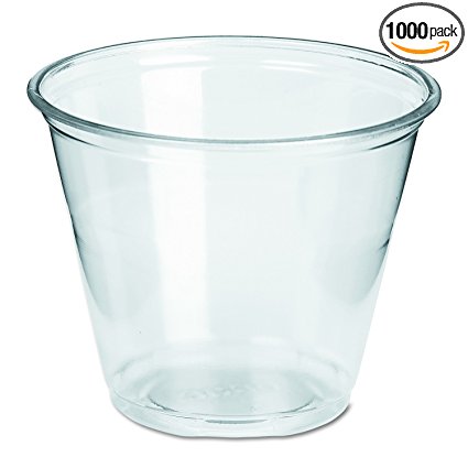 Dixie CP9A Squat PETE Plastic Cup, 9 oz, Clear (Case of 20 Packs, 50 cups per pack)