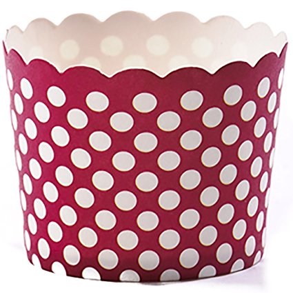 Simply Baked Small Paper Baking Cup, Scarlet with White Dot, 250-Pack, Disposable and Oven-safe