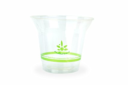 Emerald EMRPLA9 Compostable Cold Cups (Pack of 1000), 9 oz., Clear