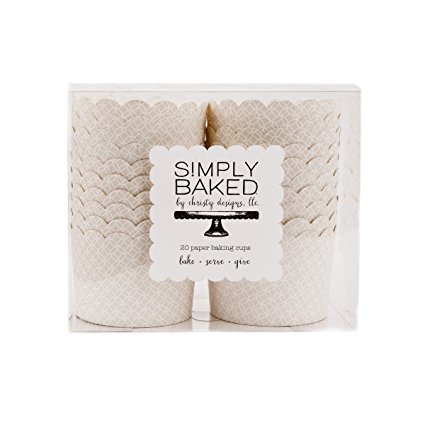 Simply Baked Jumbo Paper Baking Cup, Pearl Medallion, 250 Pack, Disposable & Oven-Safe