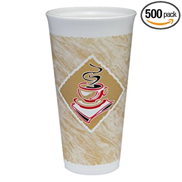 Dart Red Accents Cafe G Stock Printed Foam Cup, 20 Ounce -- 500 per case.