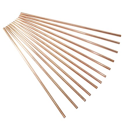 Set of 12, Solid Copper Drinking Straw for Beer, vodka/Beer Wine/cups/mugs Cocktail Glasses Vodka Beer Bar Collection (12)