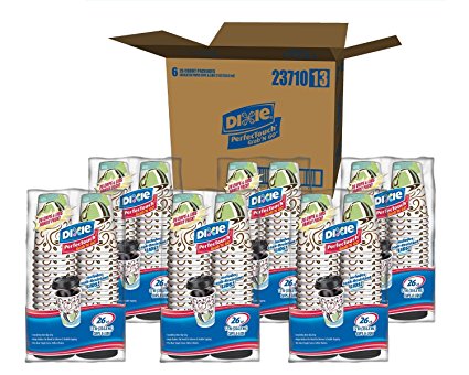 Dixie Perfectouch Paper Cups and Lids 52 Count (Pack-of-6) Super Pack 312 Cups & Lids