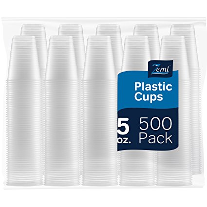 [500 Pack] 5 oz. Disposable Clear Plastic Cups