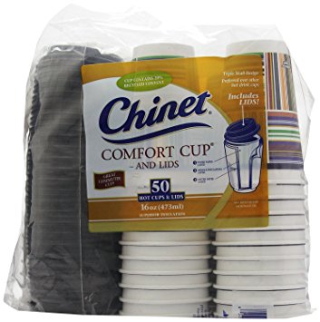 Chinet Comfort Cup (16-Ounce Cups), 50-Count Cups & Lids , Pack of 3 Chinet-ue