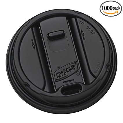 Dixie TP9542B Georgia-Pacific Smart Top Reclosable Lid, 12-16 oz. Black (Case of 1000 Lids)