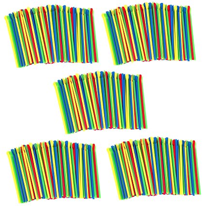 Paragon Sno-Cone Spoon Straws, Multicolor, 200-Count (5-pack)