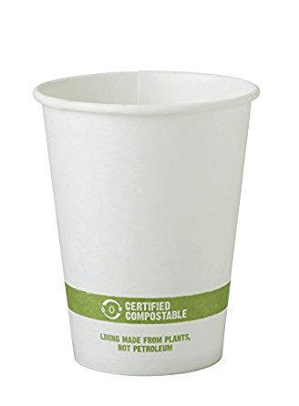 World Centric Wood Pulp and Corn Compostable 12-Ounce Hot Paper/PLA Cup, 1000 ct