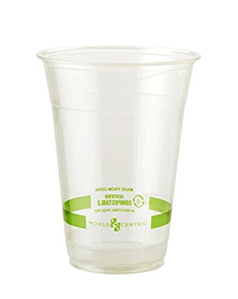 World Centric Compostable Corn 16-Ounce Clear Cold Cup, 1000 ct