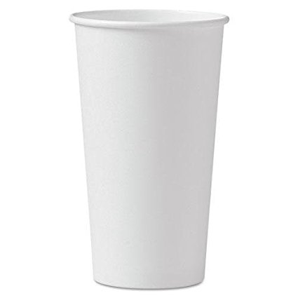 SOLO. Cup Company Polycoated Hot Paper Cups, 20 oz, White, 600/Carton (420W)