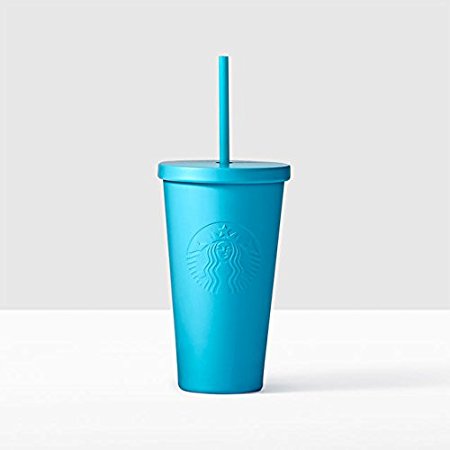 Starbucks Aqua Blue Stainless Steel Cold Cup 16 fl oz