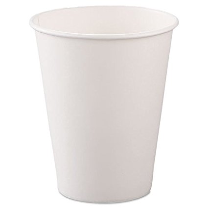 SOLO 378W-2050 Single-Sided Poly Paper Hot Cup, 8 oz. Capacity, White (Case of 1,000)