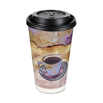 Thermo Grip Monaco Coffee Cup with Lids, Paper, 16oz, Hot, Thermal Disposable Cups (288 Cups & Lids)