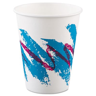 SOLO Cup Company 378SI Bistro Design Hot Drink Cups, Paper, 8oz, Maroon, 50/bag, 20 Bags/carton