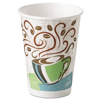 Hot Cups, Paper, 12oz, Coffee Dreams Design, 1000/Carton by Dixie