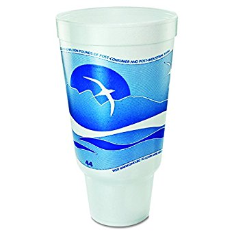 Dart 44AJ32H 44 oz Horizon Foam Cup, 32 Series Lids (Case of 300)