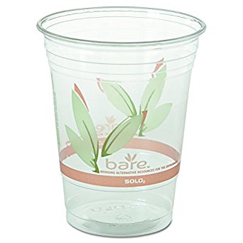 SOLO Cup Company RTP16DBARECT Bare Eco-Forward RPET Cold Cups, 16-18 Oz, Clear, Pack of 50 (Case of 1000)