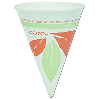 SOLO 4BRBB Bare Paper Cone Water Cup, 4 oz. Capacity (25 Sleeves of 200)