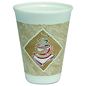 Dart 12X12G 12 oz Cafe G Foam Cup, 16 Series Lids (Case of 1000)