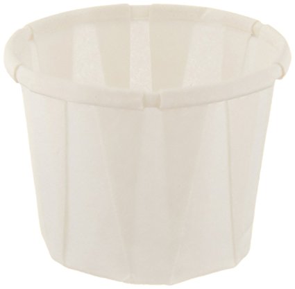 GNPF050 - Genpak Squat Paper Portion Cup, Pleated, .5 Oz, White