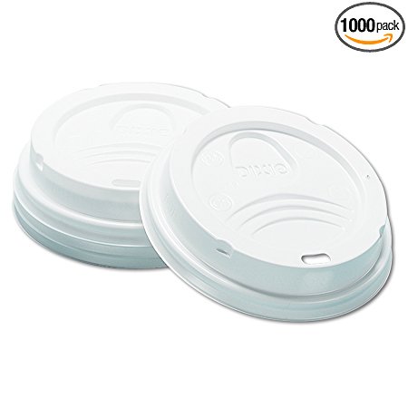 Dixie D9538 Dome Hot Drink Lids, 8oz Cups, White, 100 Per Sleeve (Case of 10 Sleeves)