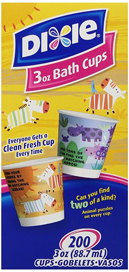 Dixie 3-Ounce Cups, Assorted Patterns, New Value Pack Size 200 Count Box (Pack of 12)