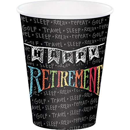 Creative Converting 375977 96 Count 12 oz Hot/Cold Paper Cups, Retirement Chalk