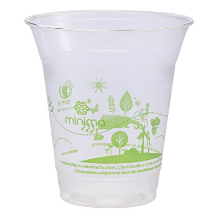 Minima 12 oz 1000 Count Compostable Cold Cups – 100% BPI-CERTIFIED Biodegradable & Compostable certified Drink Cups (Circle of Life Design)