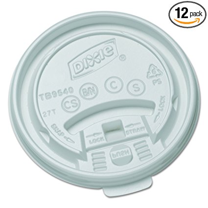 Dixie TB9540 Tear Back Lid for 10 oz Paper Hot Cup, White (10 Packs of 100)