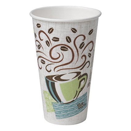 Dixie PerfecTouch 5356DX WiseSize Coffee Design Insulated Paper Cup, Georgia-Pacific, 16oz (Case of 20 Sleeves, 25 Cups per Sleeve)