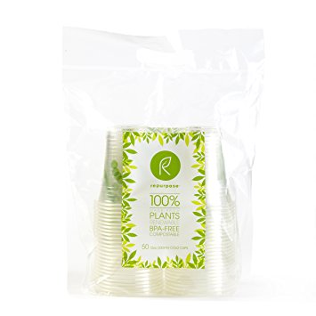 Repurpose 100% Compostable Plant-Based Clear Cold Cup, 16 ounce, 50 count (Pack - 3)