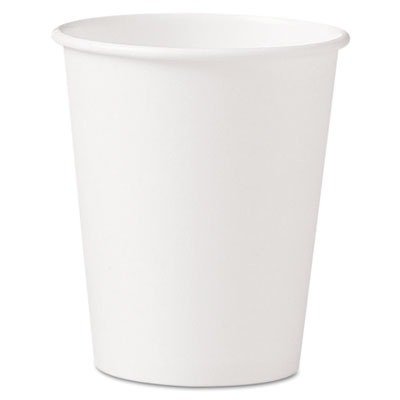 SOLO 370W-2050 Paper Hot Cups, Single-Sided Poly, 10 oz. Capacity, White, (Case of 1,000)